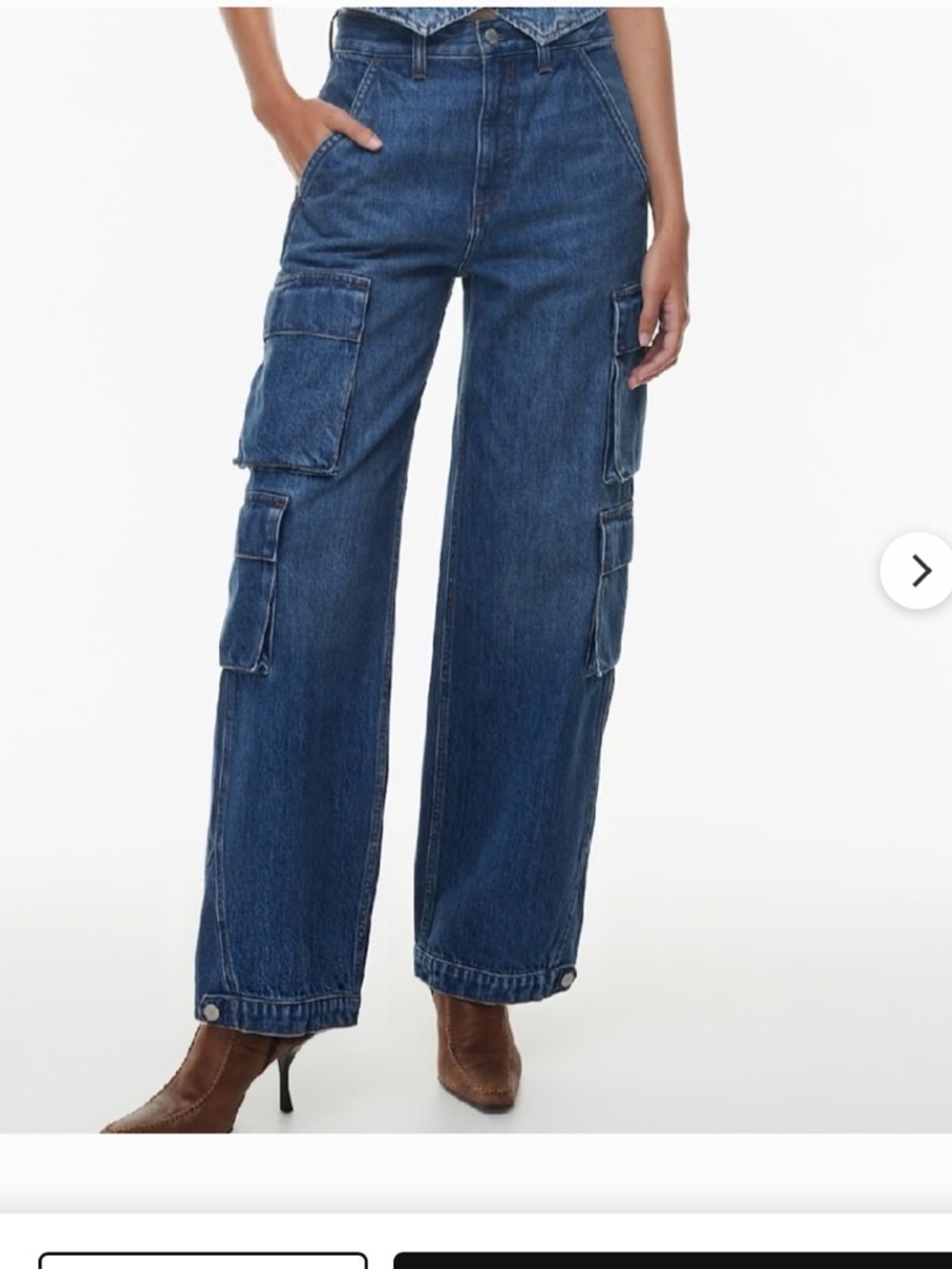 Aritzia denim forum 90s mile high rise cargo jean